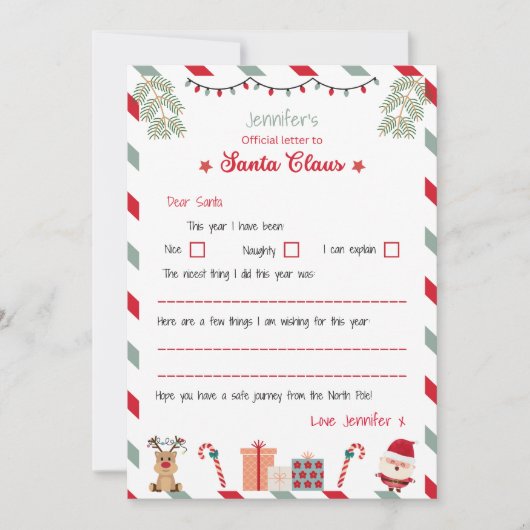 Invitation Personalised Official Letter to Santa North Pole (Devant)