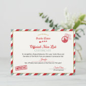 Invitation Personalised Official Nice List Certificate Santa (Debout devant)