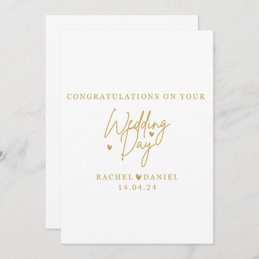Invitation Personalised Wedding Day Card - Happily Ever After (Devant / Derrière)