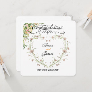 Invitation Personalised Wedding Floral Card | Newly Married