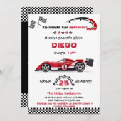 Invitation Personalizada De Cumpleaños Autos (Devant / Derrière)