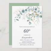 Invitation Personalizada Para Fiesta de 60 Cumpleaños (Devant / Derrière)
