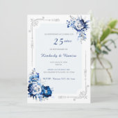 Invitation Personalizadas plata 25 años estilo vintage (Debout devant)
