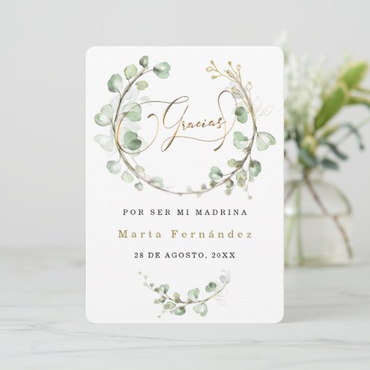 Invitation Personalizar tarjeta de agradecimiento la madrina (Debout devant)