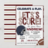 Invitation Personalize American FOOTBALL WATCH Party (Devant / Derrière)