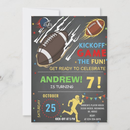 Invitation Personalize American FOOTBALL WATCH Party (Devant)
