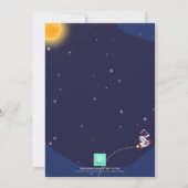 Invitation Personalize Cute Blue Space Astronaut Boy Birthday (Dos)