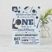 Invitation Personalize Digital Hockey 1st Birthday Party (Debout devant)