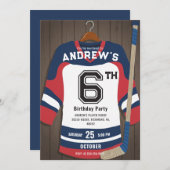 Invitation Personalize Digital Hockey Birthday Party (Devant / Derrière)