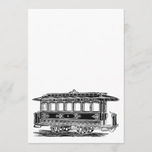 Invitation Personalize IT Old tram streetcar Vintage