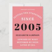 Invitation Personalized 21st Birthday 2005 Add Your Name Pink (Devant)