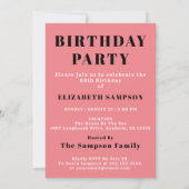 Invitation Personalized 60th Birthday 1966 Add Your Name Pink (Dos)