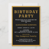 Invitation Personalized 90th Birthday 1936 Black Gold Legend (Dos)