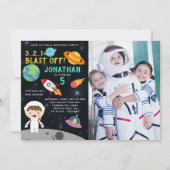 Invitation Personalized Astronaut Birthday with Photo Space (Devant)