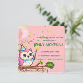 Invitation Personalized Baby Shower Invitation, Owl Design (Debout devant)