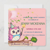 Invitation Personalized Baby Shower Invitation, Owl Design (Devant)
