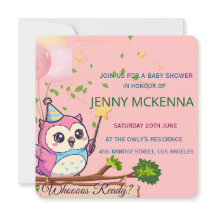 Personalized Baby Shower Invitation, Owl Design
