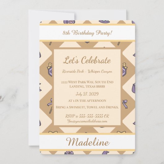 Invitation Personalized Birthday Academy Wizard School Gold (Devant)