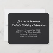 Invitation Personalized Black Quote Floral December Birthday (Dos)