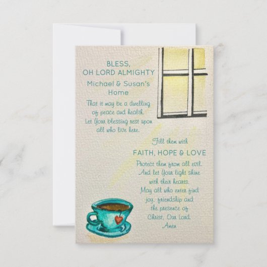 Invitation Personalized Bless This Home – Prayer Card (Devant)