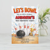 Invitation Personalized Bowling Birthday Party (Debout devant)