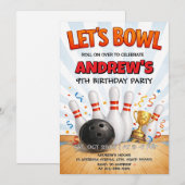 Invitation Personalized Bowling Birthday Party (Devant / Derrière)