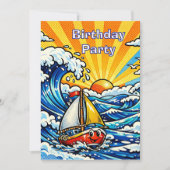 Invitation Personalized Boy's Nautical Birthday Party (Devant)