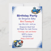 Invitation Personalized Boy's Shark and Whale Birthday Party (Dos)