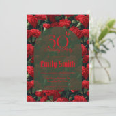 Invitation Personalized Carnation Floral Milestone Birthday (Debout devant)