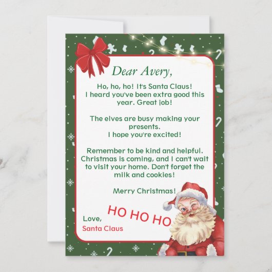 Invitation Personalized Christmas Card for a Unique Holiday  (Devant)