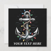 Invitation Personalized Christmas Lights Boating Sailing (Devant)