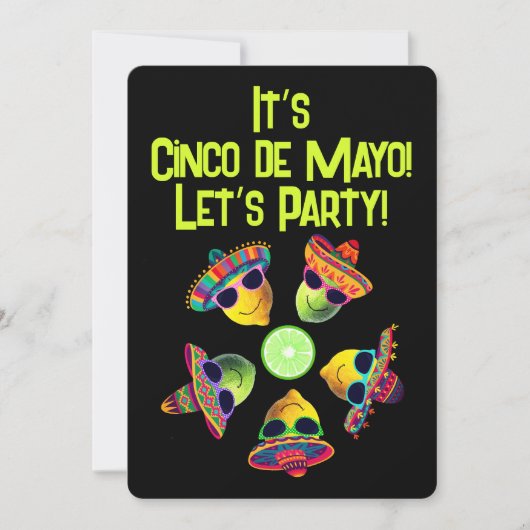 Invitation Personalized Cinco de Mayo Fiesta Lemon Lime  (Devant)