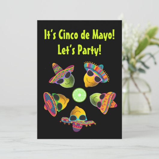 Invitation Personalized Cinco de Mayo Funny Lemon Lime (Debout devant)