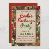 Invitation Personalized Cozy Christmas Cookie Exchange Party (Devant / Derrière)