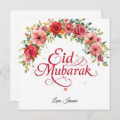 Invitation Personalized Eid Mubarak Greeting Card (Devant / Derrière)