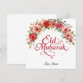 Invitation Personalized Eid Mubarak Modern Card (Devant / Derrière)