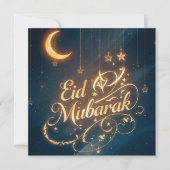 Invitation Personalized Eid Mubarak  Modern Greeting  Card (Devant)