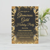 Invitation Personalized Elegant Gold Christmas Party (Debout devant)