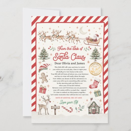 Invitation Personalized First Time Elf Arrival Letter (Devant)