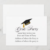 Invitation Personalized Grad Party, Name and Year (Devant / Derrière)