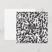 Invitation Personalized Graffiti Name Pattern — Custom Urban (Devant / Derrière)