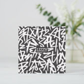 Invitation Personalized Graffiti Name Pattern — Custom Urban (Debout devant)