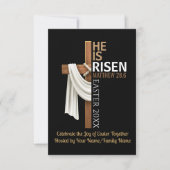 Invitation Personalized He Is Risen Easter Party Cross (Devant)