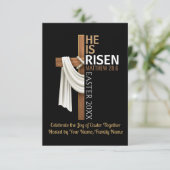 Invitation Personalized He Is Risen Easter Party Cross (Debout devant)