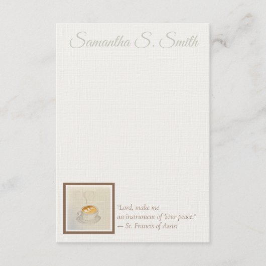 Invitation Personalized Heart Coffee Cup Flat Note Card (Devant)