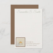 Invitation Personalized Heart Coffee Cup Flat Note Card (Devant / Derrière)