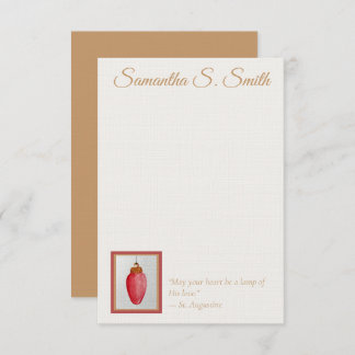 Invitation Personalized Lamp of Love Flat Note Card