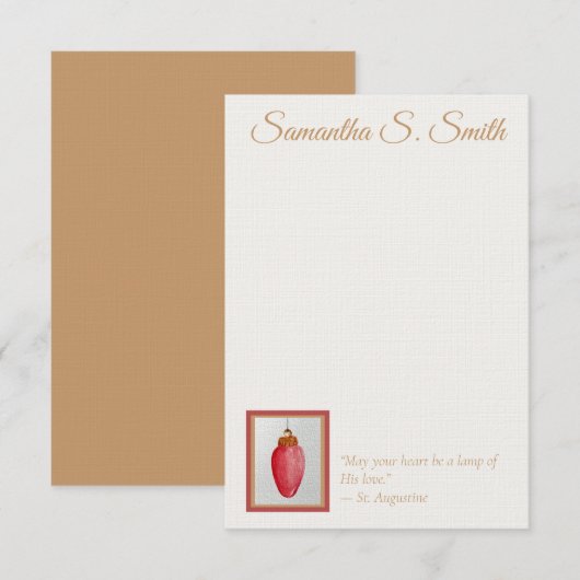 Invitation Personalized Lamp of Love Flat Note Card (Devant / Derrière)