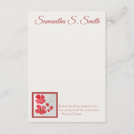 Invitation Personalized Little Flower Flat Note Card (Devant)