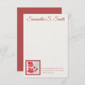 Invitation Personalized Little Flower Flat Note Card (Devant / Derrière)
